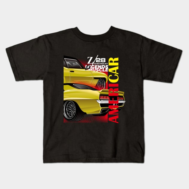 Camaro muscle car Kids T-Shirt by Tjhtt Autoarts